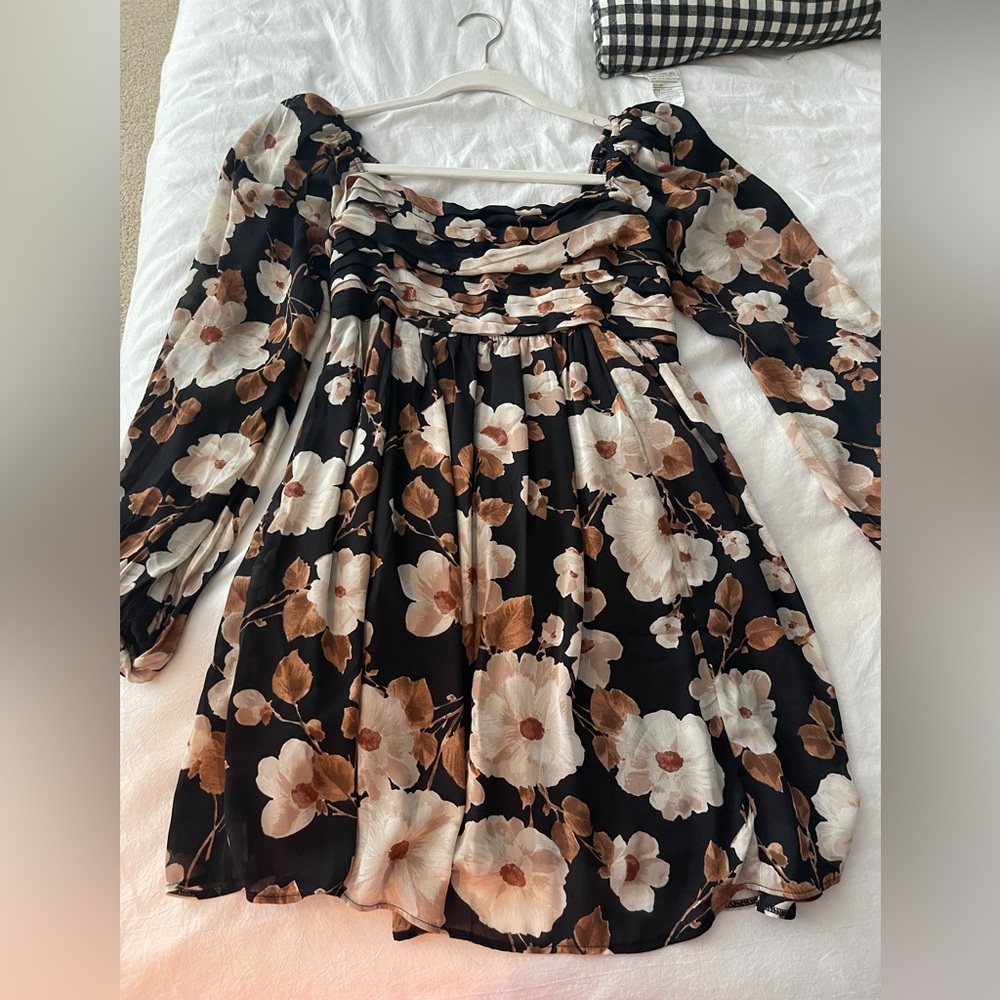 Abercrombie & Fitch Black and Brown Floral Dress